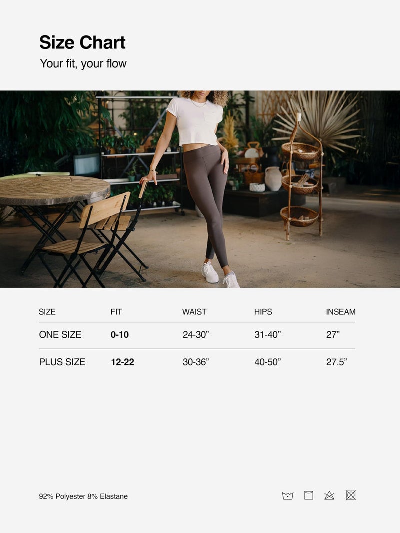 Conceited Leggings for Women - High Waisted - Soft - Casual - Black - Small - Medium - Image 3